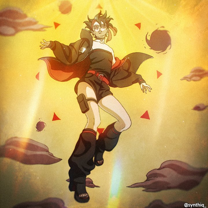 Mangekyo powers reflect the danger faced. In a world wrecked by Shinjutsu, the abilities of the past MS users stood no chance. Sarada's 'Ohirume' likely wouldn't awaken without a threat as dire as the Shinju.
🎨: <a href="/synthiq_/">Syn ✧</a>
#Boruto #Sarada
#BorutoTwoBlueVortexCh21