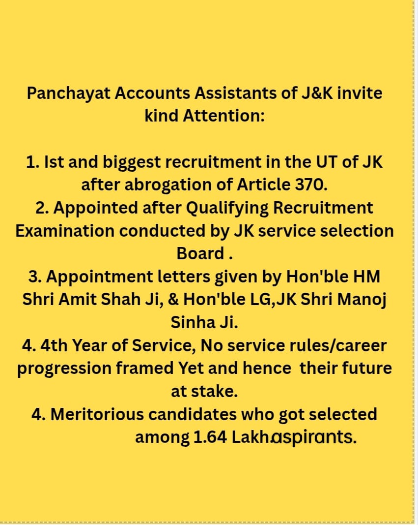 NAVEEN BHAGAT (@naveenb41760572) on Twitter photo <a href="/DrJitendraSingh/">Dr Jitendra Singh</a> <a href="/OmarAbdullah/">Omar Abdullah</a> #JusticeforPAAs
#Career_Progression_for_Panchayat_Accounts_Assistants
We request you sir to intervene to resolve Career Progression issue of Panchayat Account Assistants..🙏 <a href="/DrJitendraSingh/">Dr Jitendra Singh</a> <a href="/OmarAbdullah/">Omar Abdullah</a> #JusticeforPAAs
#Career_Progression_for_Panchayat_Accounts_Assistants
We request you sir to intervene to resolve Career Progression issue of Panchayat Account Assistants..🙏