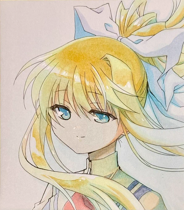 893日目のアナログイラストはAIRの神尾観鈴ちんです。久々に色紙、ボールペン、コピック使用です。 