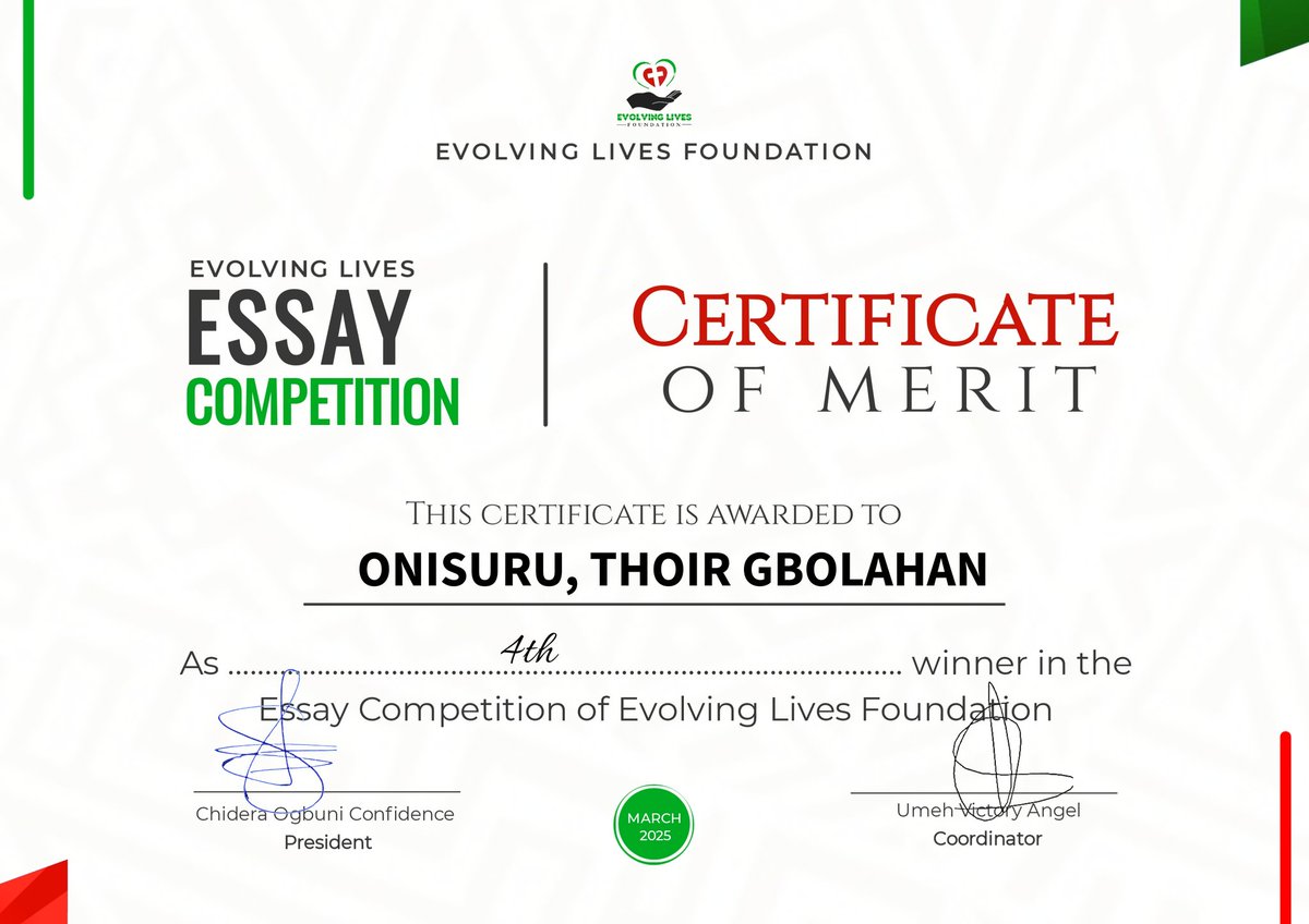 ELFOUNDATION1NG's tweet photo. We're proud to support talented individuals who share our vision for a brighter future. Congratulations to our winners – we look forward to seeing the impact you'll make!
#Evovlinglivesfoundatin #Essaycompetition 
#winners https://t.co/vTYbm8lgUh