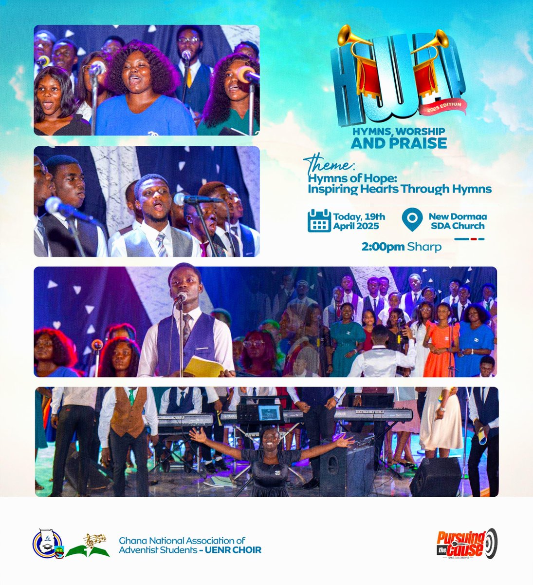 ⌛🎼🎹⌛🎼🎹⌛🎼🎹⌛
Finally🥳Finally🥳Finally🥳Finally 🥳
🎊🎷🎊🎷🎊🎷🎊🎷🎊🎷
The day we’ve all been waiting for💪🤲 , Ladies and Gentlemen 🎉, It's Finally Here!⌛ HWAP'25 is Today!🤗Let's come together to sing beautiful hymns to adore the name of our maker💪💫

#HWAP’25