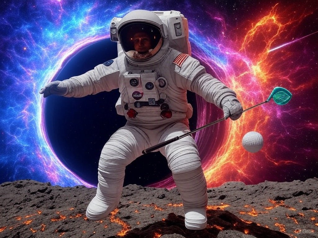 Degribeauval's tweet photo. essaie de jouer du golf et de viser un trou noir 🤣
#AstronauteGolf
#GolfSpatial
#TrouNoir
#EspaceInsolite
#ScienceFictionArt
#CosmicAdventure
#SpaceGolf
#ArtSurréaliste
#ExplorationSpaciale
#UniversFantastique https://t.co/5OcILtDmMy