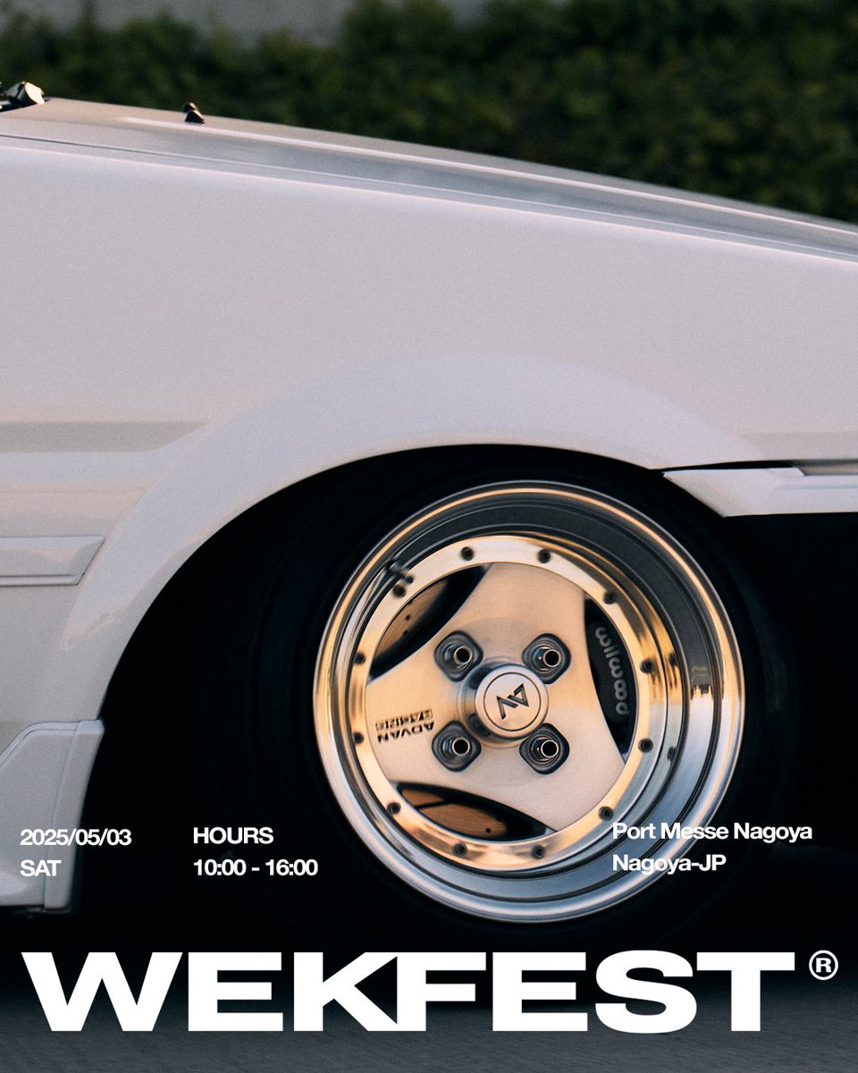 Just weeks away 🏁

May 3rd, Port Messe Nagoya

Wekfest.jp