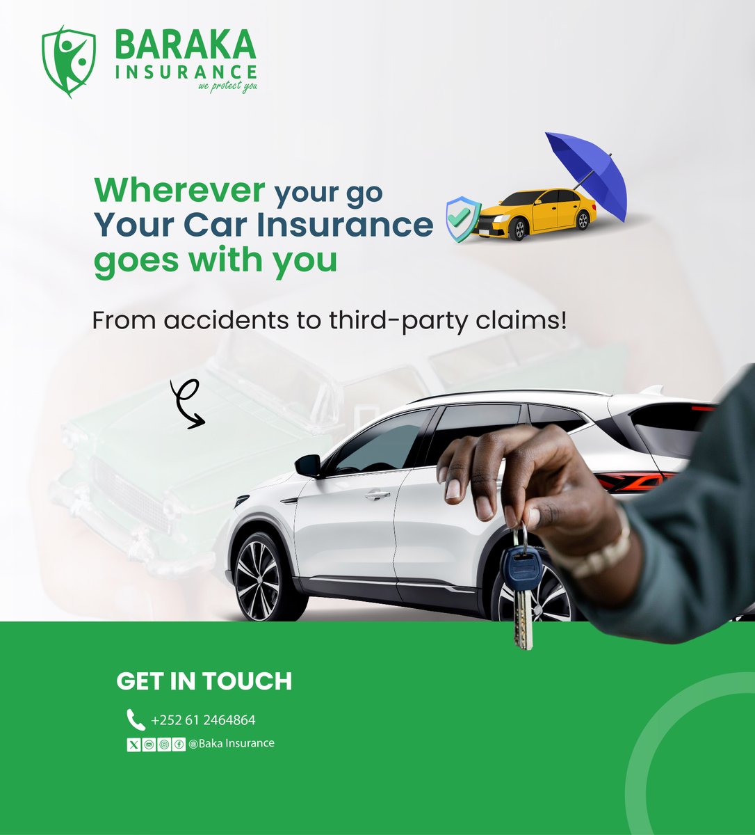 BarakaInsurance's tweet image. 🚗Do You have a Vehicle?
Baraka Insurance has the perfect solution: Comprehensive Vehicle Insurance ✅

We cover:
✔️ Accidents
✔️ Fire
✔️ Theft
✔️ Bodily Injury or Death
#BarakaInsurance #VehicleCoverage #SafeDriving #AccidentProtection #InsuranceMatters
