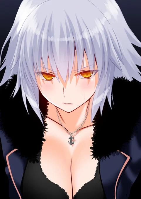 「は?前かがみになれって…まぁいいけど…ってなんでアンタも前かがみになってんのよ!」と言う事で、ジャンヌオルタさんの谷間☆#FGO 
