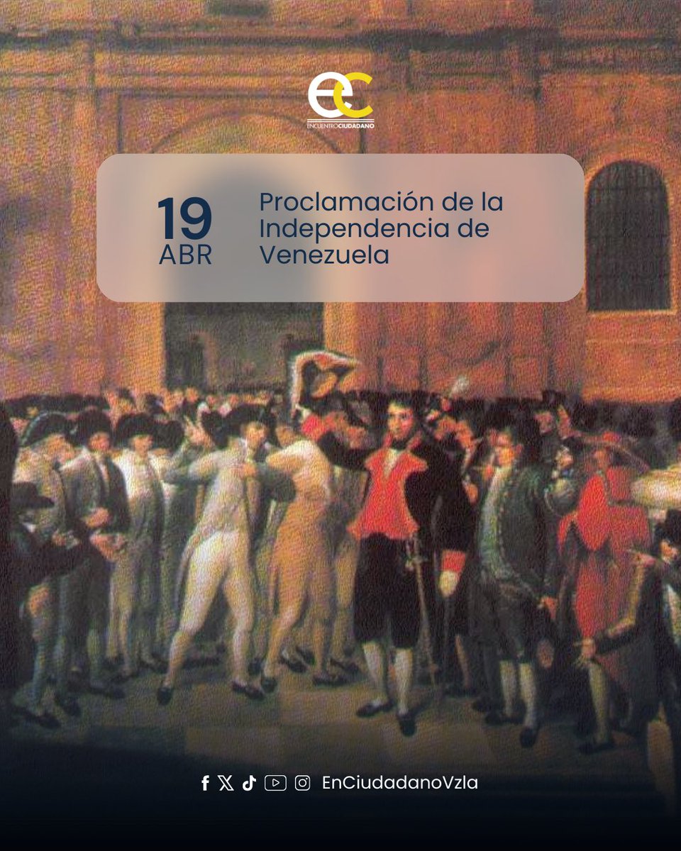 Hoy recordamos el 19 de abril de 1810, cuando varias personas valientes dieron el primer paso hacia la libertad, abriendo el camino a la independencia de Venezuela. Aquella fecha no solo marcó el inicio de una gesta histórica, sino que también sembró en nuestra identidad la