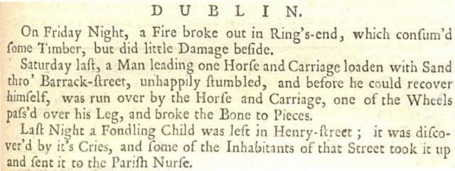 It was all bad news on this Dublin day of 1736. #Ireland