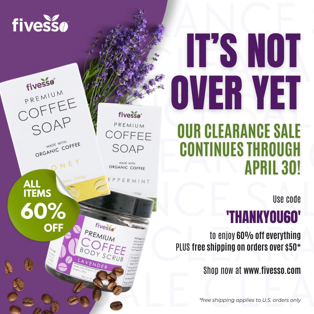 onlyfivesso's tweet photo. You thought we were done? So did we. But the clearance sale isn't over yet.
Shop and save 60% on your favorite Fivesso skincare products with free shipping on orders over $50, now through April 30. When the deals are this good, why rush the goodbye? Tag someone who needs to know. https://t.co/vEEZIg7oq7