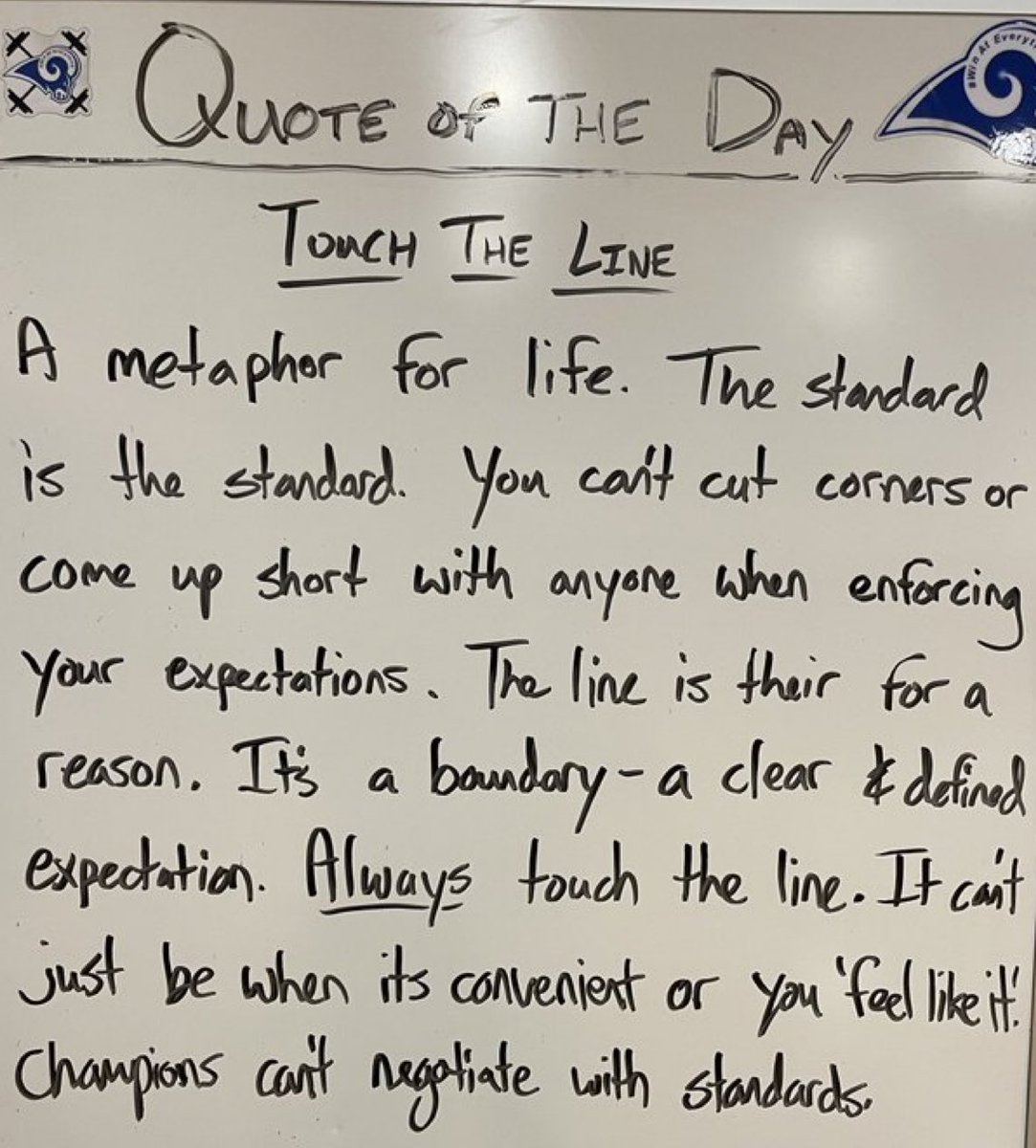 The standard is the standard…as a leader, what you ignore, you applaud!

📷 <a href="/CoachRayO3313/">Coach Ray Ostrowski</a>