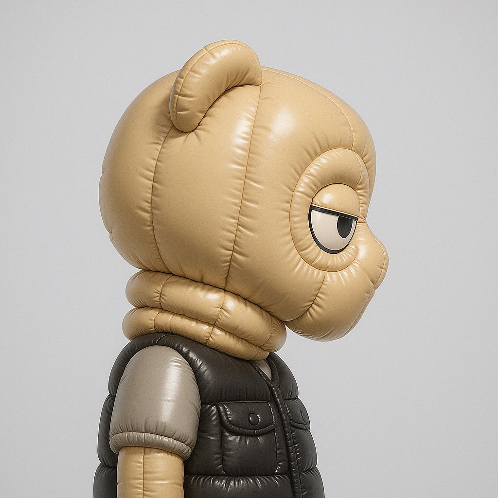 Prompt: Create a high-resolution 3D render of [Image Attached] designed as an inflatable, puffy object. The shape should appear soft, rounded, and air-filled — like a plush balloon or blow-up toy. Use a smooth, matte texture with subtle fabric creases and stitching to emphasize