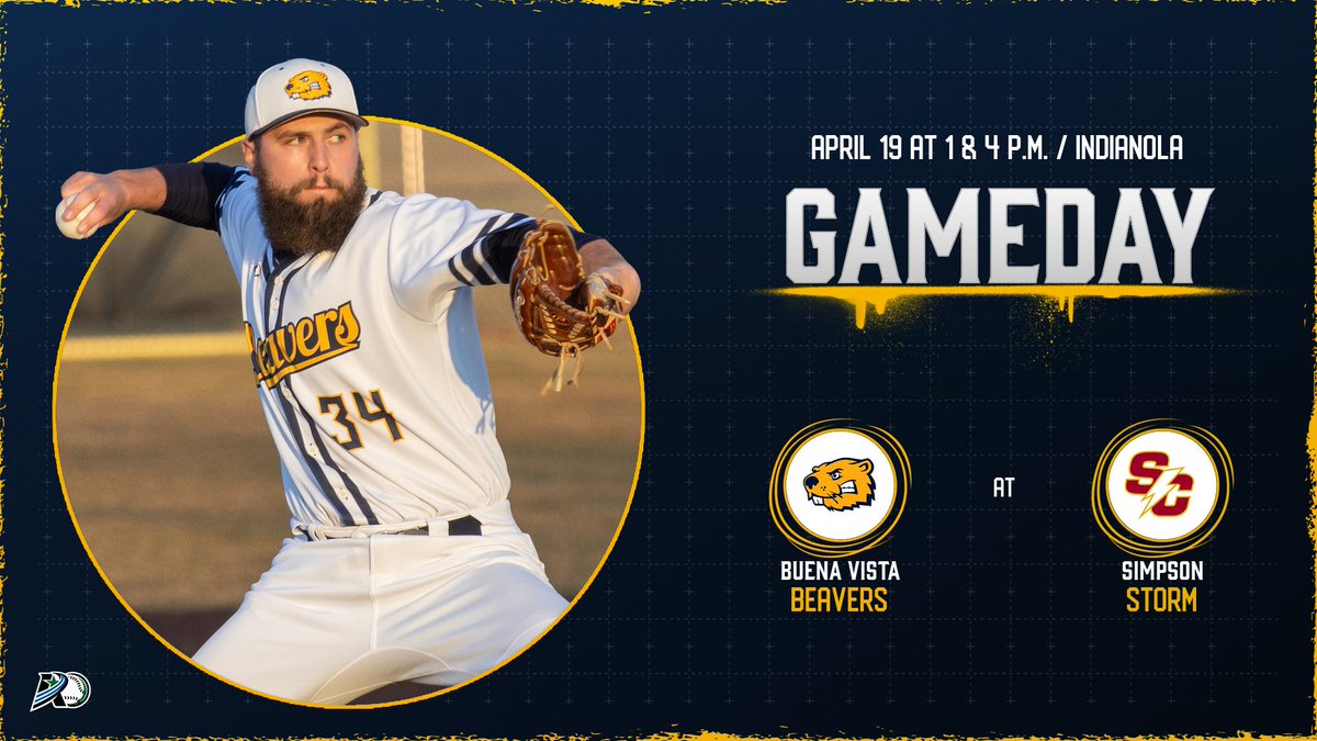 ⚾️ BVU at Simpson College / Indianola
⚾️ April 19 at 1 &amp; 4 p.m.
⚾️ WATCH: rollriversnetwork.com/simpson/
⚾️ STATS: simpsonathletics.com/sports/bsb/202…

#BeaverNation #d3baseball #rollriversBSB #BeaversBuild