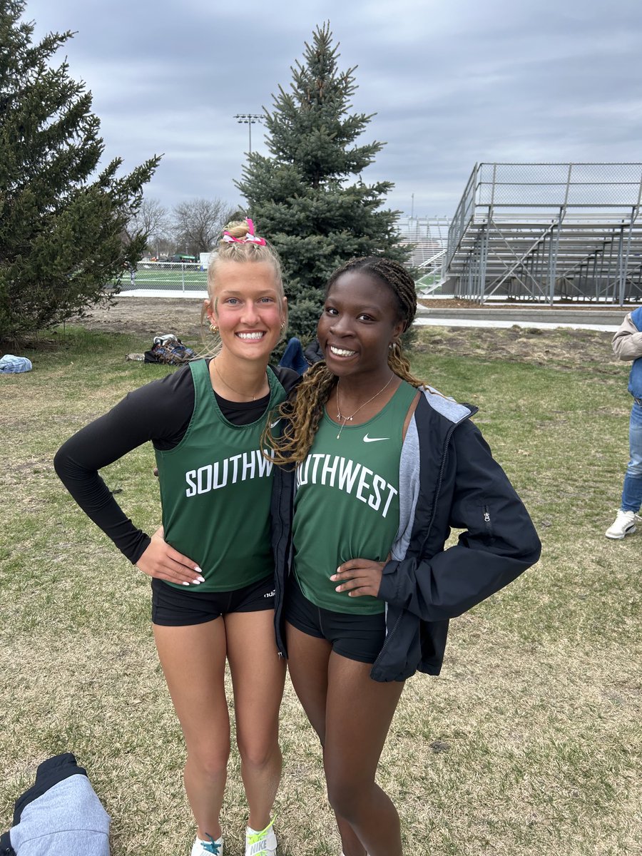 lsw_track's tweet image. Congratulations to Taylor Schuster and Nifemi Bankole for breaking the school record in the long jump at the Fremont Invite.  Nifemi jumped 18-6.75 for the record.  A minute later Taylor jumped 18-9 for a new school record.