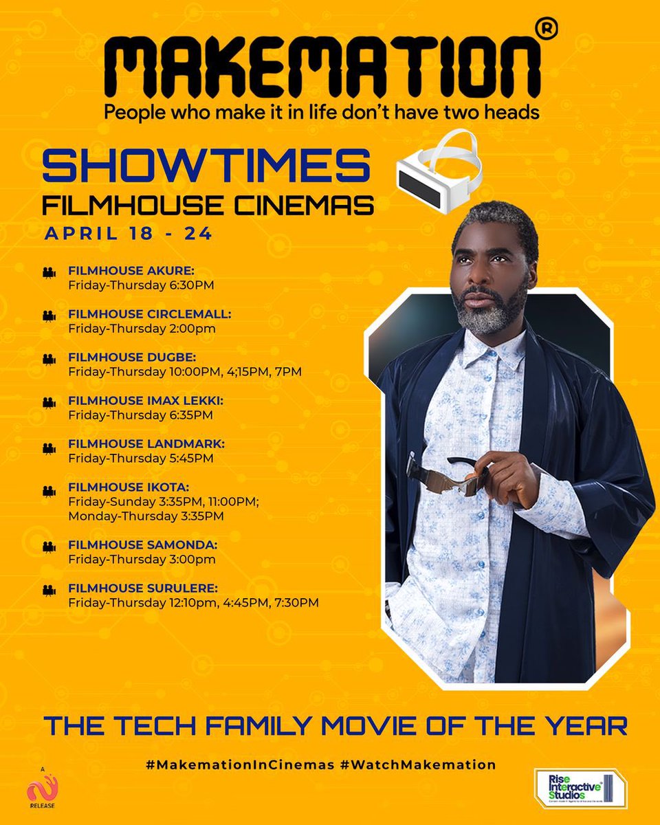kunmifewa's tweet photo. #MAKEMATION IS OUT IN CINEMAS-TECH MOVIE OF THE YEARRRR
Go and watch it with your family and friends this holiday season
Best movie youโll see this EASTER๐๐
HAVE A LOVELY WEEKEND AHEAD PEOPLE
#makemation #amapsalmist #techmovie #kunmi @makemationfilm https://t.co/cVXHGskzGG