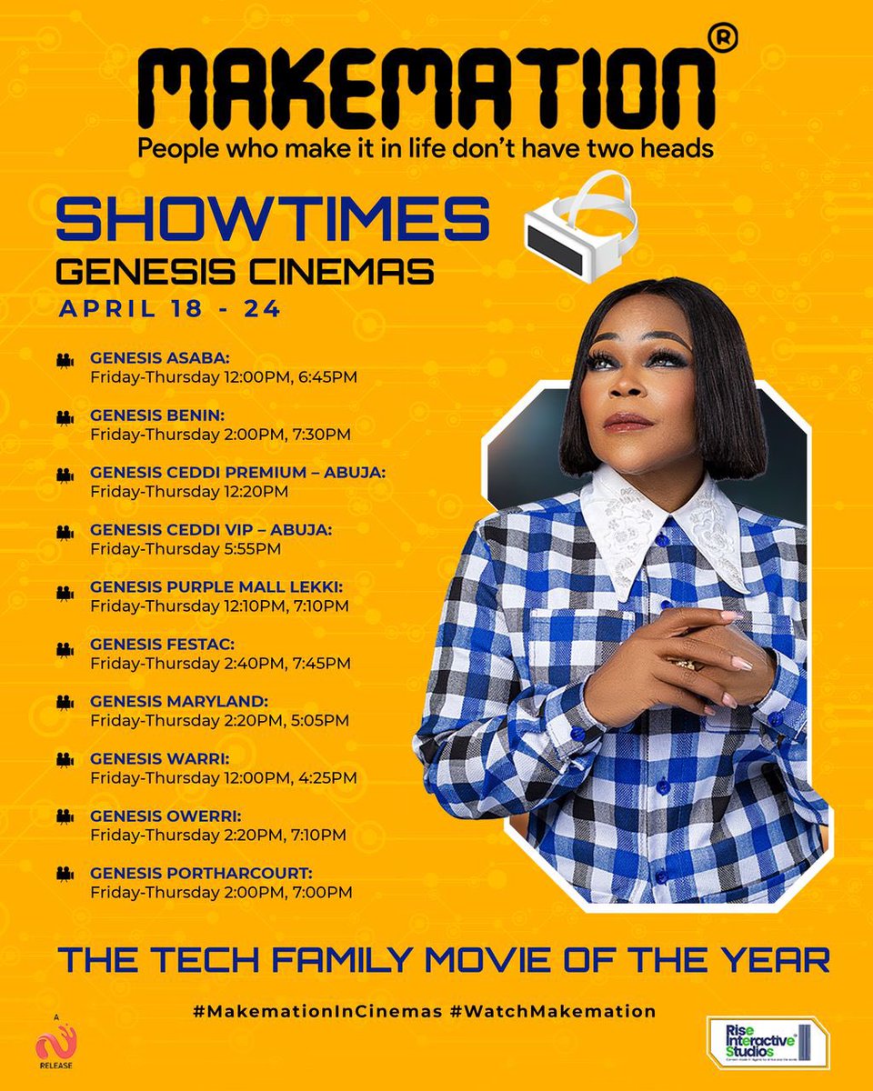 kunmifewa's tweet photo. #MAKEMATION IS OUT IN CINEMAS-TECH MOVIE OF THE YEARRRR
Go and watch it with your family and friends this holiday season
Best movie youโll see this EASTER๐๐
HAVE A LOVELY WEEKEND AHEAD PEOPLE
#makemation #amapsalmist #techmovie #kunmi @makemationfilm https://t.co/cVXHGskzGG
