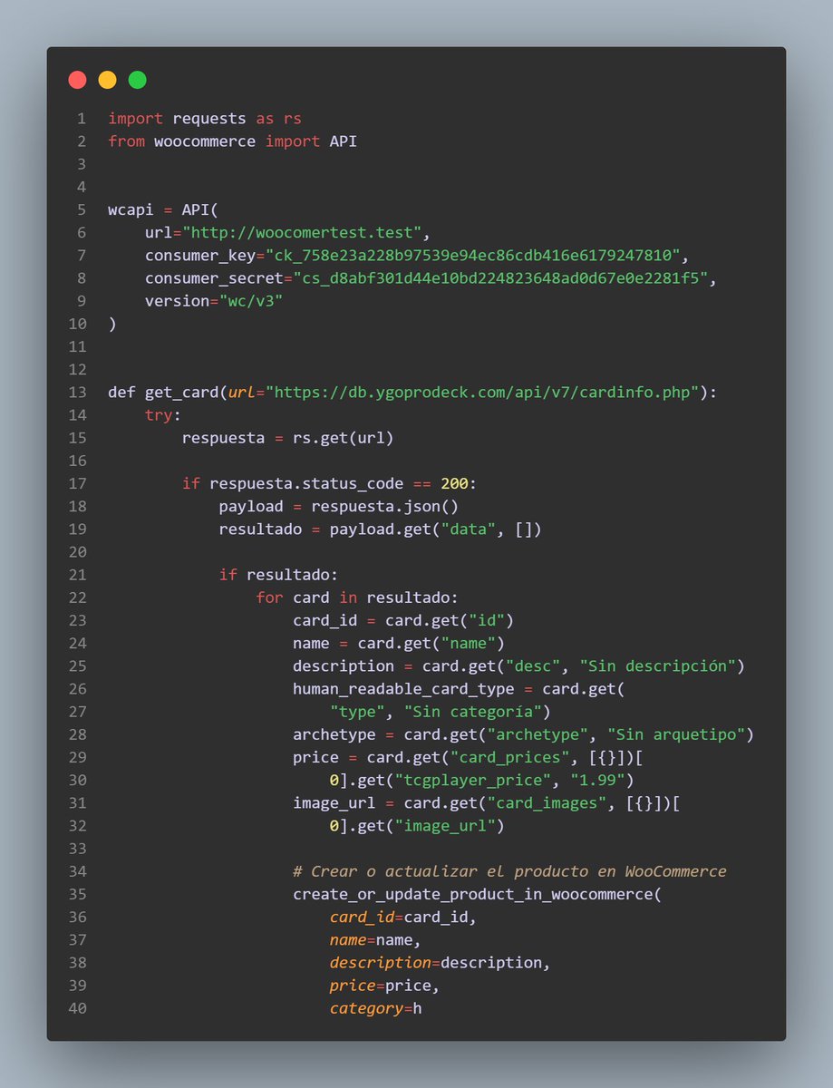 Jarez_Dev's tweet image. #100DaysOfCodepython #100DiasDeCodigo retomado el reto de 100 días en mi dia 71 haciendo una conexión entre un api(yugi api) y un archivo de excel en woocommerce de worpress , creo que también iniciare a tomar clases de woopress
