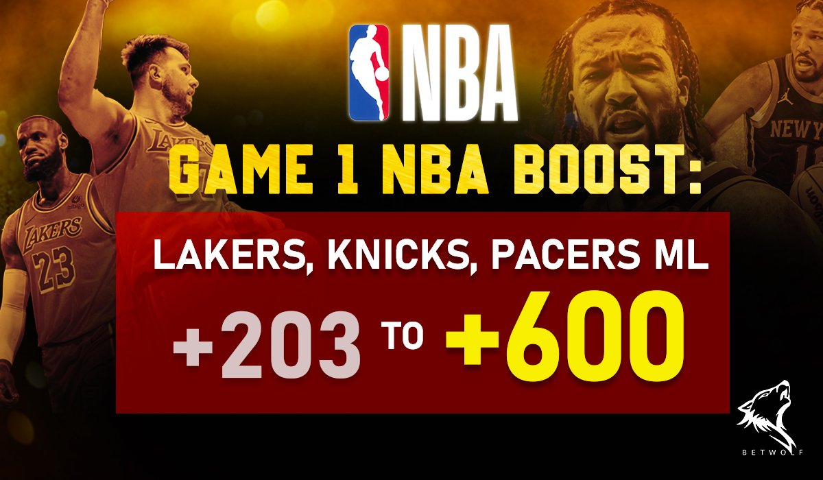 ODDS BOOST ALERT 🐺

Lakers + Knicks + Pacers Game 1 ML Parlay 

Was +203 ❌
NOW +600 ☑️

DM us to make a deposit and get this boost today.