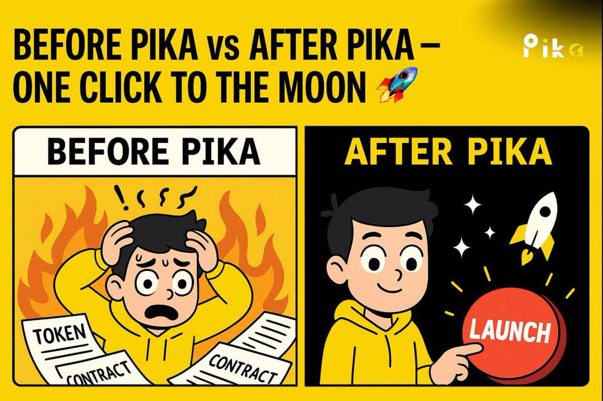 🧠 "My Brain Before PIKA:"
"I need a dev, a token contract, liquidity, launch tools, a miracle..."

🧠 "My Brain After PIKA:"
Click. Launch. Moon. 🚀

PIKA's all-in-one launchpad makes it that simple.
Build smarter. Launch faster. Be early.

👉 pika.io
