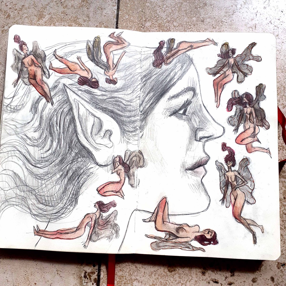 #sketchbook page of the day 206      

Fairies
#pencil 

Exchangeart:exchange.art/dariomekler/nf…
Objkt: objkt.com/@dariomekler
IG: instagram.com/dariomekler 

#sketch #artwork #cuaderno #illustration #drawing #traditionalsketch #NFTCommunity #arts #myth #fairy #fantasy