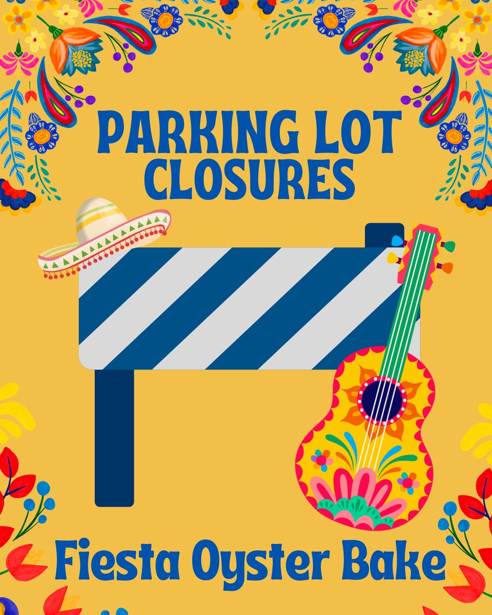St. Mary's University (@stmarysu) on Twitter photo Fiesta Oyster Bake is around the corner! St. Mary’s University would like to remind students, faculty and staff about changes in parking for the event. View a complete list of parking lot closures here: stmarytx.edu/2025/fob-parki… Fiesta Oyster Bake is around the corner! St. Mary’s University would like to remind students, faculty and staff about changes in parking for the event. View a complete list of parking lot closures here: stmarytx.edu/2025/fob-parki…