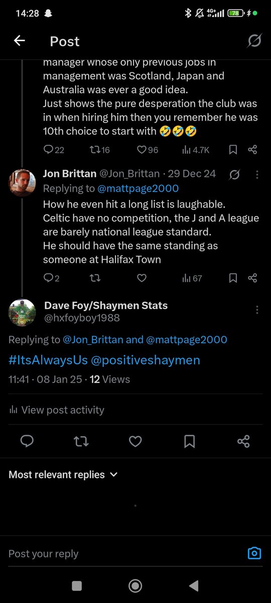 hxfoyboy1988's tweet photo. @bradfcht17 @positiveshaymen The Sam Johnson one was something to do with goalies and Town ofc having a rubbish one. Most of them get deleted once they're quoted with #ItsAlwaysUs https://t.co/LrbW8WwsMO