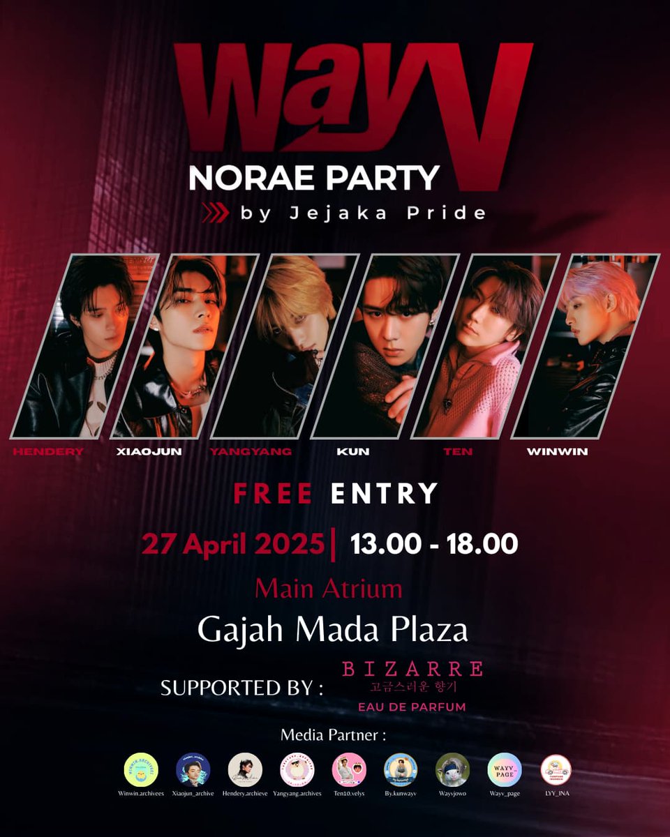 jejakapride's tweet photo. We can hear you callin' WayZenNi! It's time to party again!🎊

📆 Sunday, 27 April 2025
⏰ 13.00 s.d 18.00
📍 Main Atrium, Gajah Mada Plaza

Come and join to the party.🎉
#jejakapride #jejakaevent #noraebangwayv #wayvnoraeparty https://t.co/NLaXQafxFD
