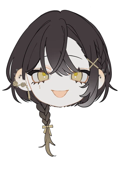 SDイラストをライブ2D用にしています右はレイヤー分けで偶然生まれた、可愛いショートボブりりちゃん 