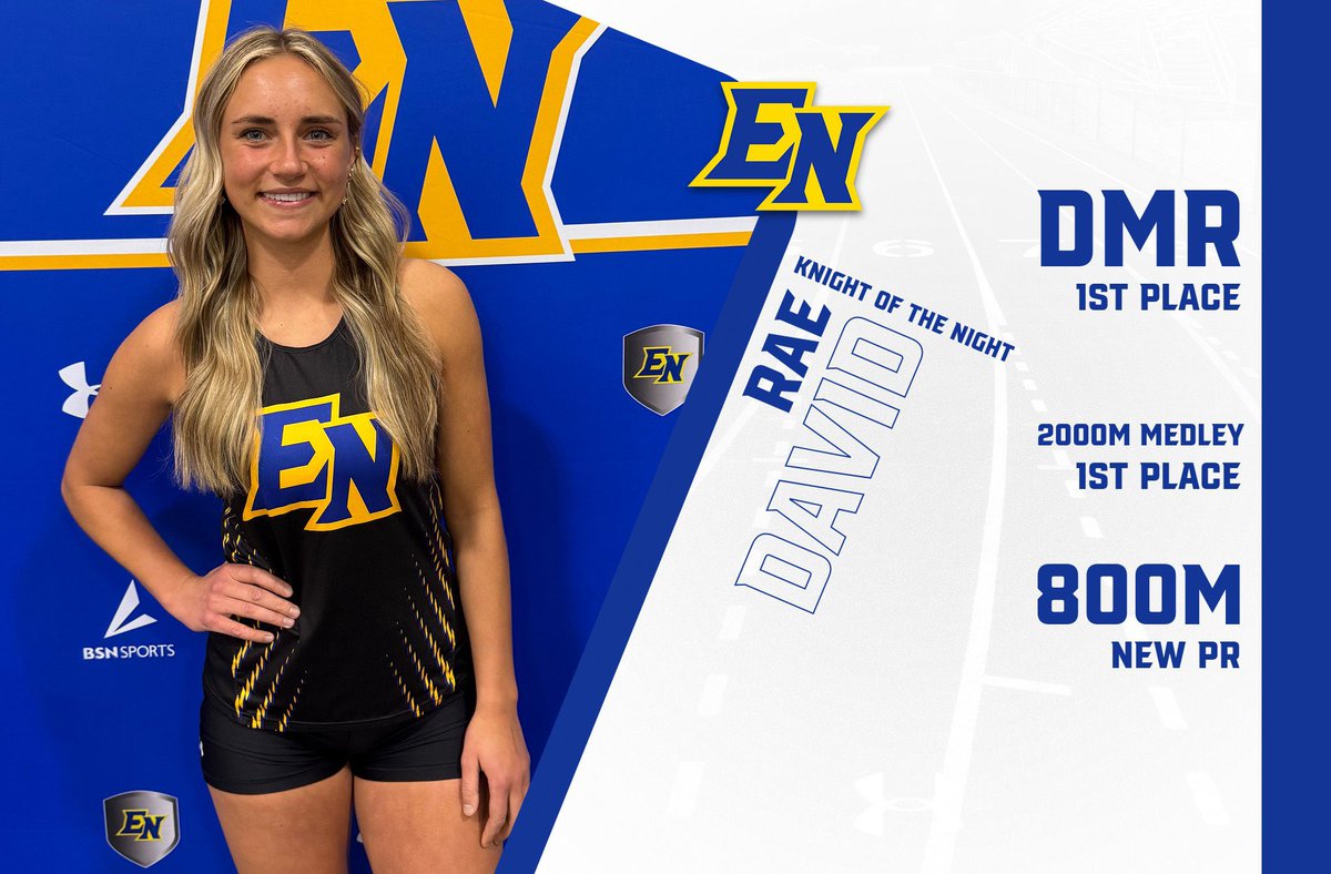 Our Knight of the Night at the Legend Relays was Rae David! Rae was not supposed to run and had a workout before team breakfast, but stepped up and had 2 first placed finishes, a new PR in the 800M and was part of a record setting DMR team! We are so proud of you Rae!