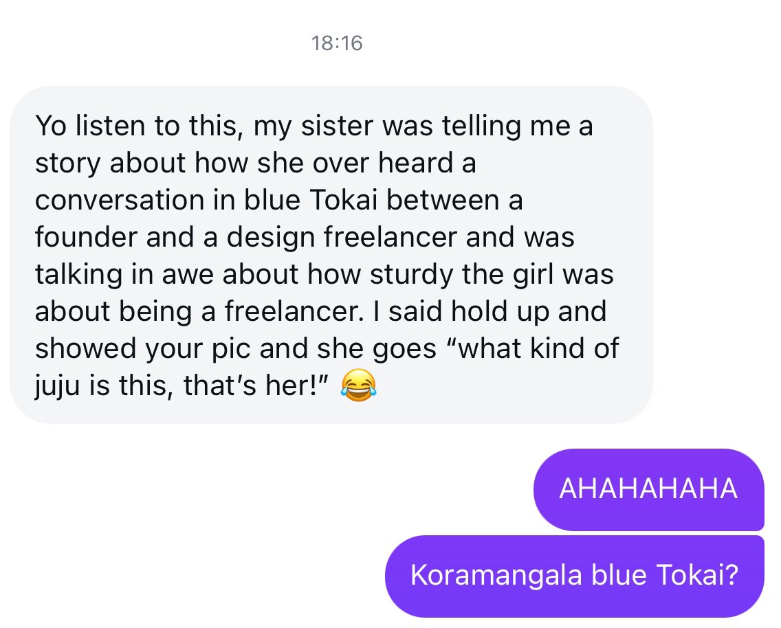 ISTG 

random follower on my fitness IG messaged me about my design meeting that I had earlier this week 

things comes a full circle and two worlds collide