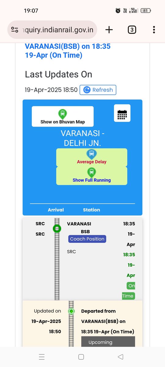 pardeepbansal14's tweet photo. @RailMinIndia 

Train showing on time departed while still at station https://t.co/FqlVjwL4bx