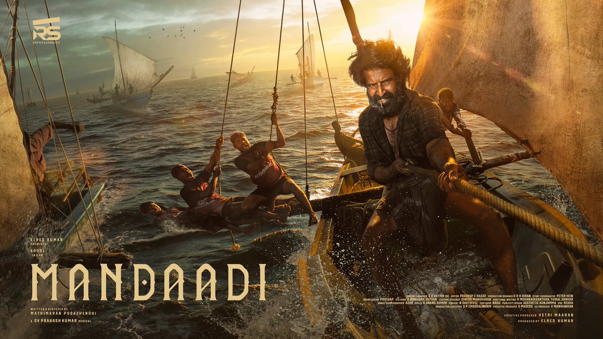Actor Soori (@sooriofficial) on Twitter photo A game of ropes, rage, and revenge ⛵🔥🌊
#Mandaadi
#MandaadiFirstLook
<a href="/ActorSuhas/">Suhas 📸</a> <a href="/elredkumar/">Red</a> <a href="/rsinfotainment/">RS Infotainment</a> #VetriMaaran <a href="/MathiMaaran/">Mathimaran Pugazhendhi</a> <a href="/gvprakash/">G.V.Prakash Kumar</a> <a href="/Mahima_Nambiar/">Mahima Nambiar</a> #Achyuthkumar <a href="/RavindraVijay1/">Ravindra Vijay</a> <a href="/sachananamidass/">sachananamidass</a> #sathyaraj
<a href="/PeterHeinOffl/">Peter Hein</a> #Azar <a href="/srkathiir/">S.R.Kathir ISC</a> <a href="/KiranDrk/">drk.kiran</a> @pradeepERagav A game of ropes, rage, and revenge ⛵🔥🌊
#Mandaadi
#MandaadiFirstLook
<a href="/ActorSuhas/">Suhas 📸</a> <a href="/elredkumar/">Red</a> <a href="/rsinfotainment/">RS Infotainment</a> #VetriMaaran <a href="/MathiMaaran/">Mathimaran Pugazhendhi</a> <a href="/gvprakash/">G.V.Prakash Kumar</a> <a href="/Mahima_Nambiar/">Mahima Nambiar</a> #Achyuthkumar <a href="/RavindraVijay1/">Ravindra Vijay</a> <a href="/sachananamidass/">sachananamidass</a> #sathyaraj
<a href="/PeterHeinOffl/">Peter Hein</a> #Azar <a href="/srkathiir/">S.R.Kathir ISC</a> <a href="/KiranDrk/">drk.kiran</a> @pradeepERagav