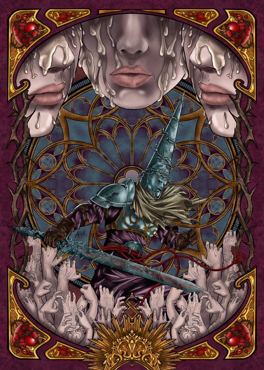FOLXERFJ's tweet photo. Como sevillano y fan de #Blasphemous, he querido rendiros homenaje esta #SemanaSanta2025 con esta #ilustración (50x70 cm, 28 h), fruto de mi visión y devoción.

@TheGameKitchen, me haría mucha ilusión conoceros y que me firmarais mis juegos. ¡Sois un orgullo para nuestra ciudad! https://t.co/ebmLa035FH