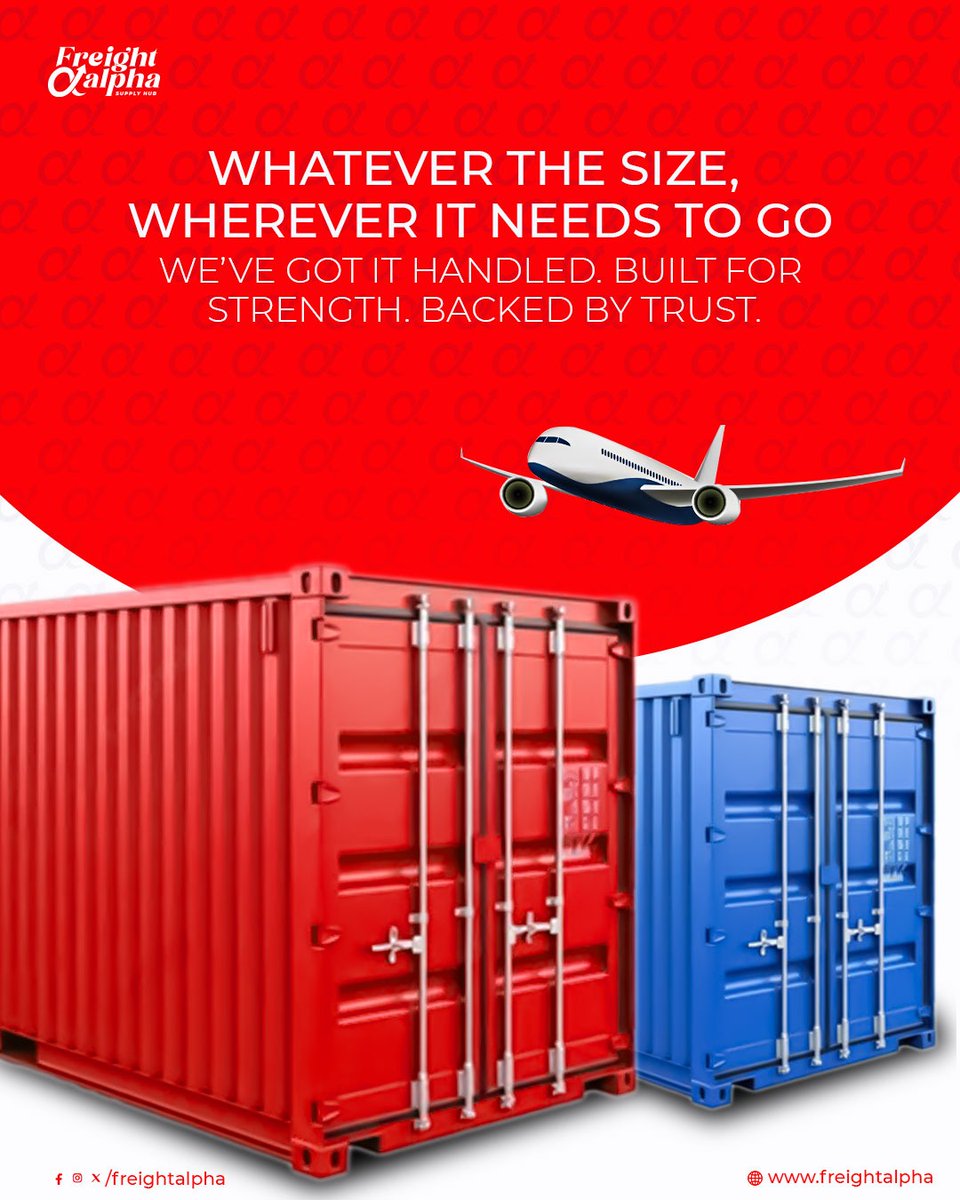 freightalpha's tweet image. No matter the scale or distance, each shipment is managed with unwavering commitment to strength and care.

:
Visit our website: freightalpha.in
Email us at: info@freightalpha.in
:
#FreightAlpha #HandledWithCare #BuiltOnStrength #TrustedTransport #SeamlessShipping