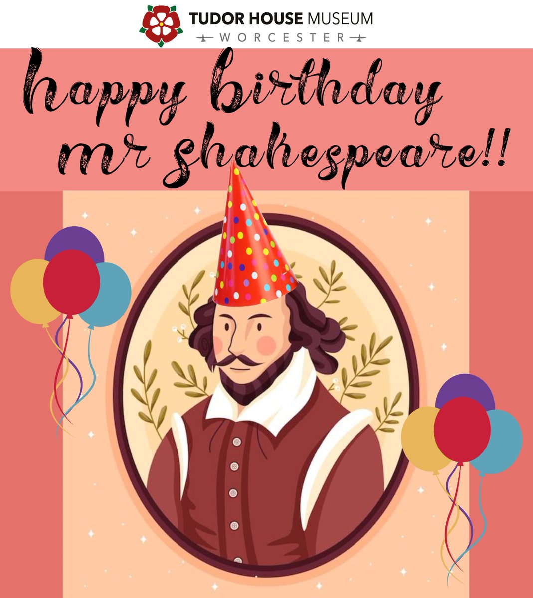 Birthday boy next week..! Wednesday 23rd 11am-3pm Come and celebrate. We have free, drop-in, family friendly activities including dress as a Shakespeare character, draw William Shakespeare, quills and inks AND Tudor costumed museum stewards to greet you!
tudorhouse.org.uk/.../happy-birt…