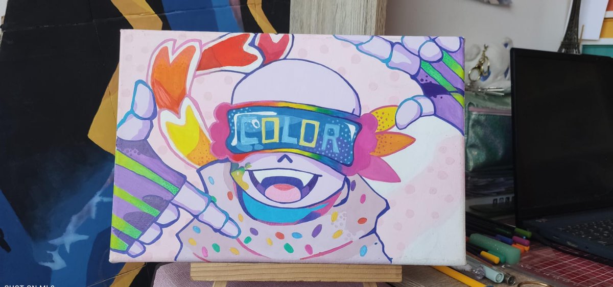 ann_hi0's tweet photo. Por fin avance el cuadro q tenía desde 2023, ahora lo acabaré en 2027 porq ya me dió weba #draw #cuadro #inkfresh #sans #lolxd https://t.co/9eIg05TOdh