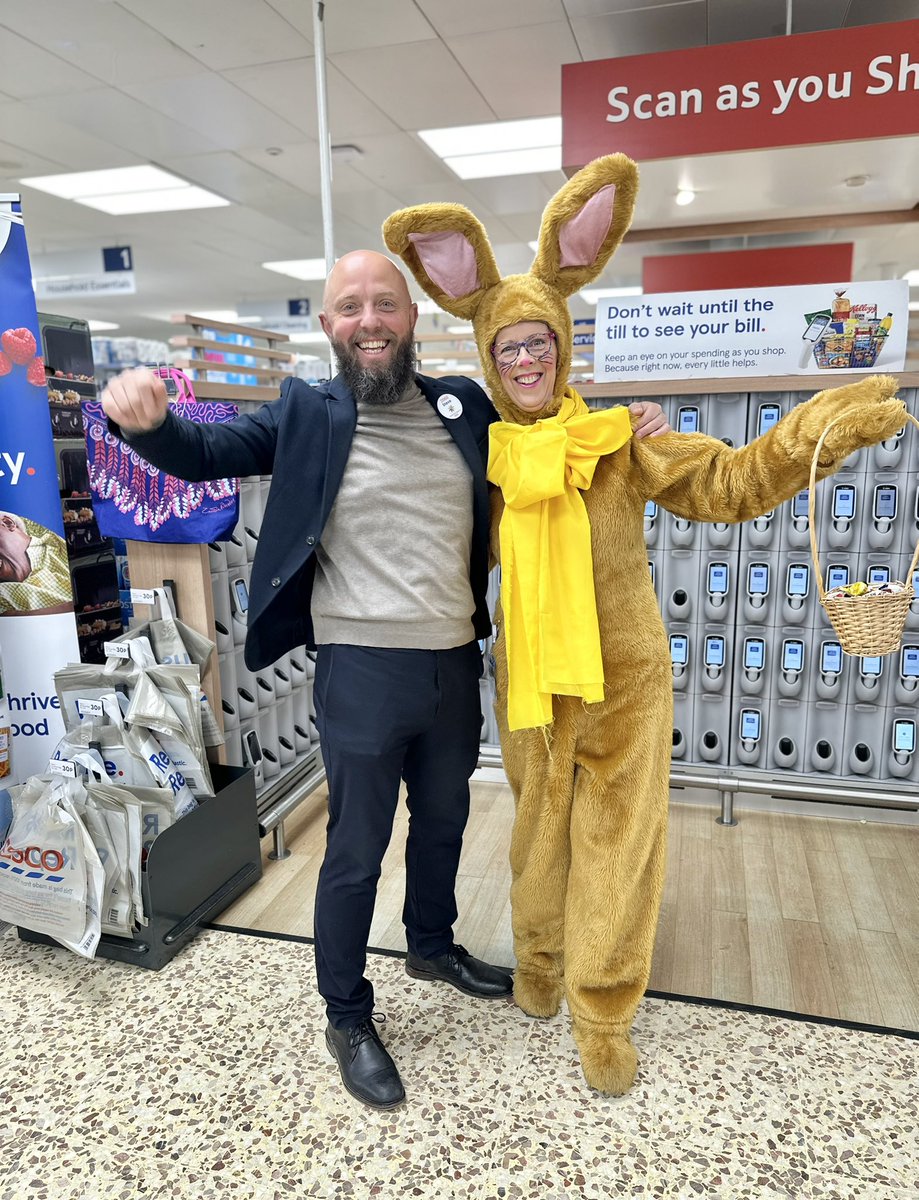 Happy Easter from all of us at Tesco Worcester!

The Easter Bunny🐰 (aka Michelle McHopster) is in store spreading joy and chocolate!

Huge thanks to our amazing team for all their hard work this weekend - you make it happen!

#HappyEaster #Tesco #Easter2025 #WorcestershireHour