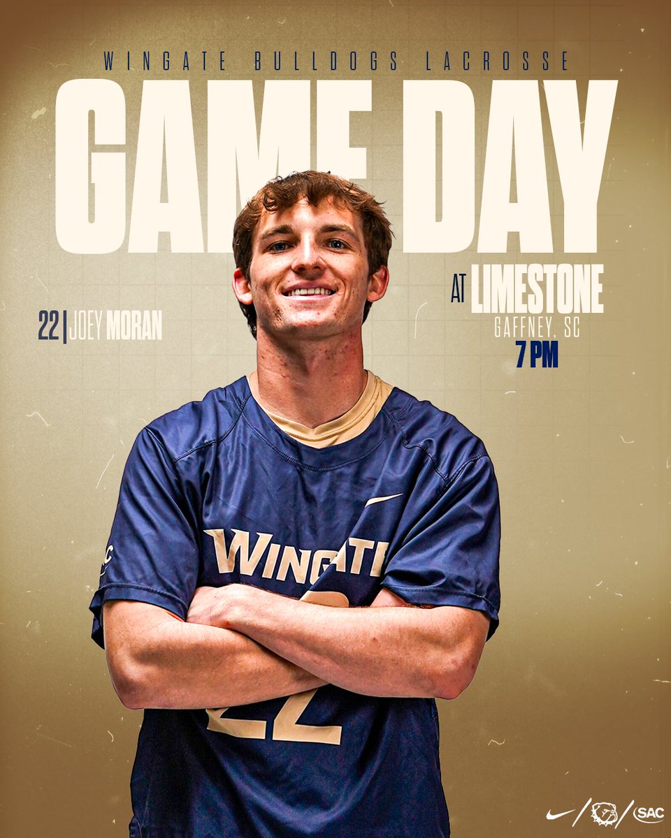 WU_Bulldogs's tweet photo. GameDay for @WingateLacrosse 🥍 !!
🆚 @LimestoneSaints
📍 Gaffney, SC
⏰ 7 PM
📽️ https://t.co/ip5QFr4Gif
📊 https://t.co/xFrg4z6QzF
📰 https://t.co/Z3Pe0aBxsR
#OneDog | #WUMLAX https://t.co/VwGODDESPZ