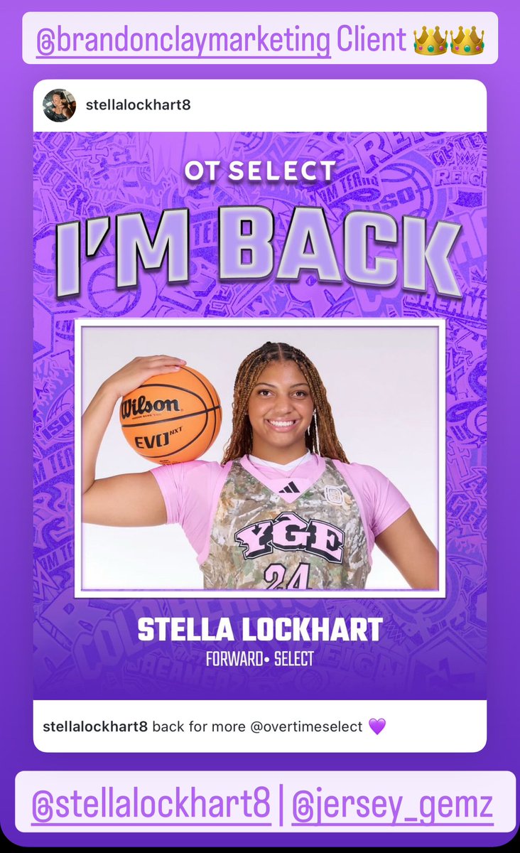 Brandon Clay Brand Marketing (@bclaymarketing) on Twitter photo Brandon Clay Brand Marketing
Powered x <a href="/brandonclaypsb/">B r a n d o n C l a y</a>
“The Best Evals & Marketing in 🏀”
🚨MEMBER UPDATE🚨
‘26 F Stella Lockhart (NJ) returns for her second season as an Overtime Select member this summer.
➡️➡️ JOIN THE PROGRAM TODAY: peachstatebasketball.com/brandon-clay-c… #BClayMarketing Brandon Clay Brand Marketing
Powered x <a href="/brandonclaypsb/">B r a n d o n C l a y</a>
“The Best Evals & Marketing in 🏀”
🚨MEMBER UPDATE🚨
‘26 F Stella Lockhart (NJ) returns for her second season as an Overtime Select member this summer.
➡️➡️ JOIN THE PROGRAM TODAY: peachstatebasketball.com/brandon-clay-c… #BClayMarketing