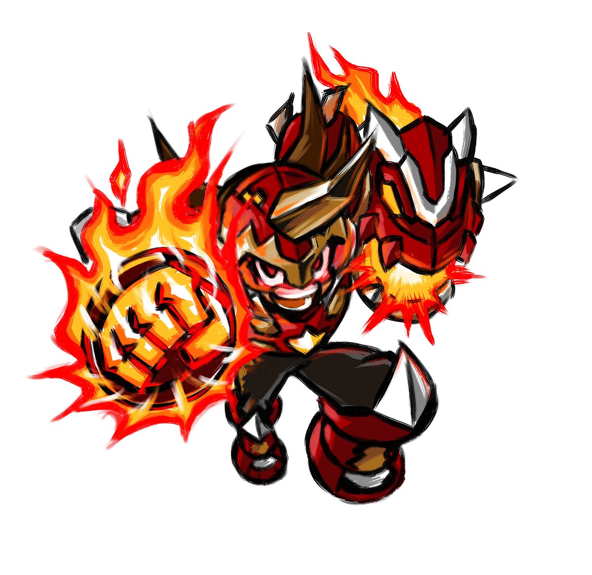 なんのために描いたのか記憶にない、ダイナソーのイラストも発掘されました🦖🔥
多分この絵はペインターというソフトで描いたと思われますが…相変わらず熱苦しいタッチですいません！！！💪💦

#流星のロックマン #トライブ #ダイナソー