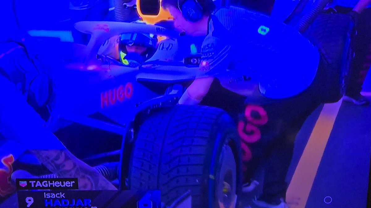 littleash88's tweet photo. How did Hadjar get wets on when he was on softs in his lap? Are his pit team taking the piss cos of his drink system leaking? #F1 #SaudiArabianGP #FP3 https://t.co/bCi1NGiqMv
