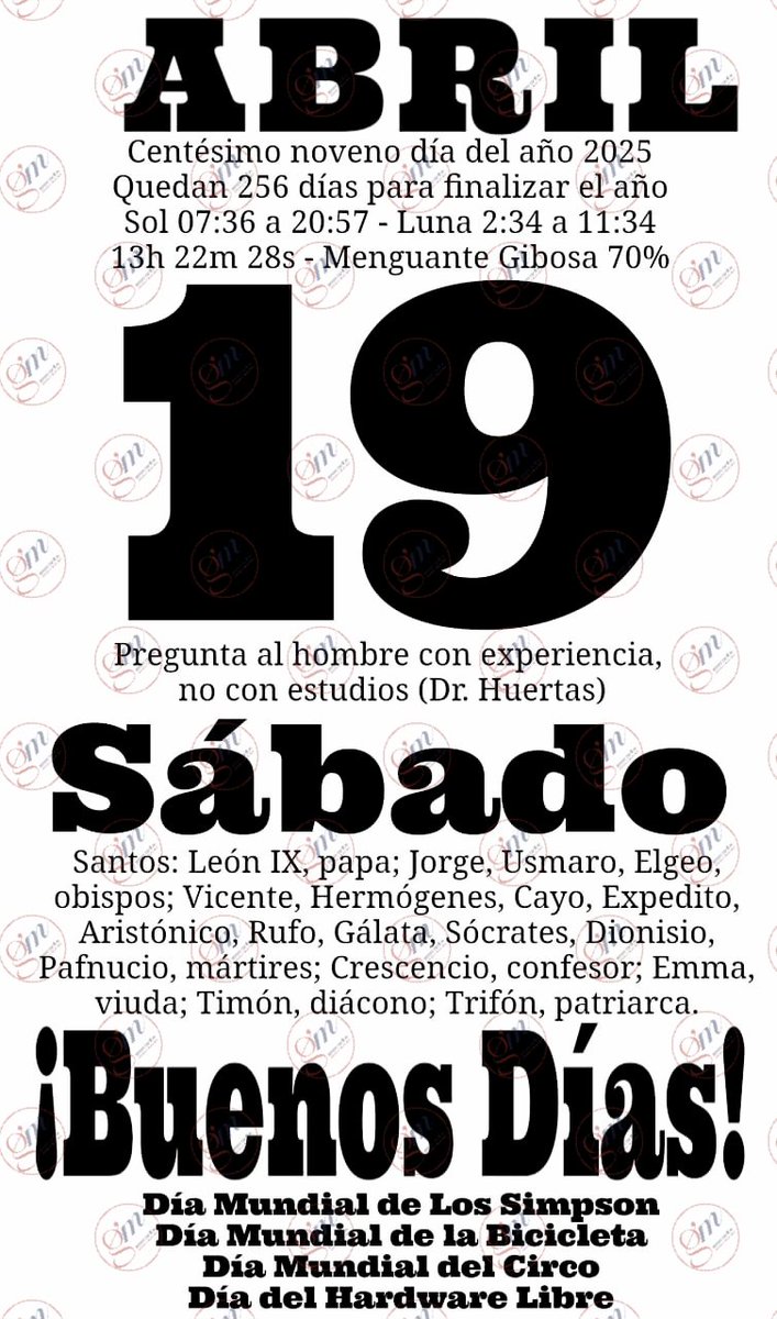 🔹 #GMInforma  | #Efemérides