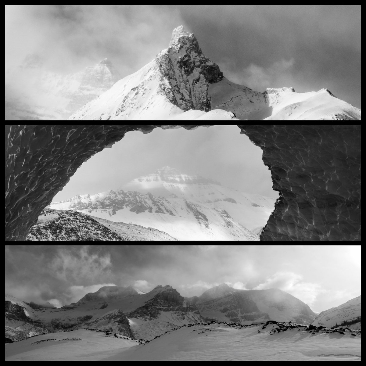 Canadian Rockies in monochrome
