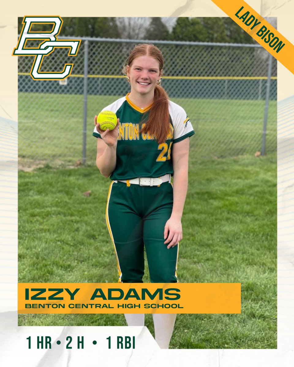 BC_BisonAD's tweet photo. Congratulations to Izzy Adams on her first career HR and the first HR for the Lady Bison Softball team. https://t.co/05wc2u9Uur