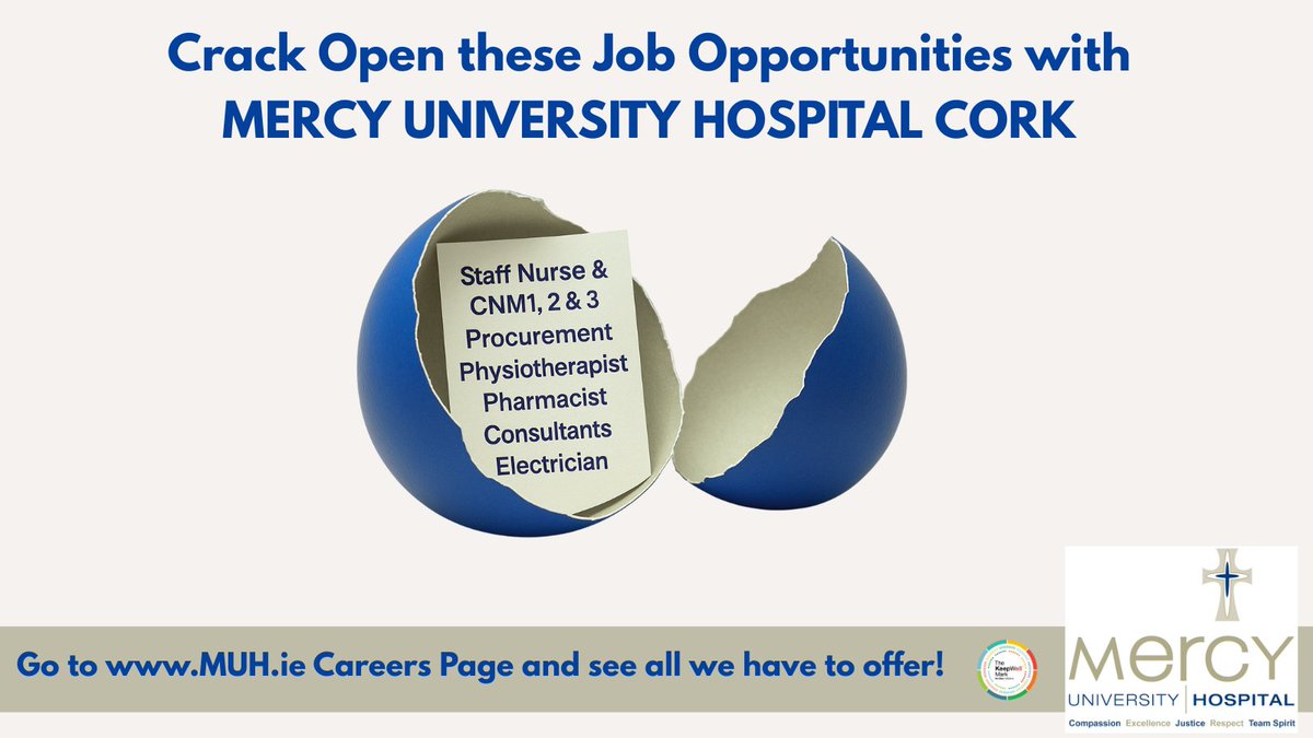 Deirdre O'Riordan (@deeoriordan8) on Twitter photo ☝Egg-cellent Job Opportunities available now at <a href="/Mercycork/">Mercy University Hospital Cork</a>!
Check out these great roles and the benefits of working with us!
Click here and get cracking! careers.muh.ie
#HSEJobs ☝Egg-cellent Job Opportunities available now at <a href="/Mercycork/">Mercy University Hospital Cork</a>!
Check out these great roles and the benefits of working with us!
Click here and get cracking! careers.muh.ie
#HSEJobs