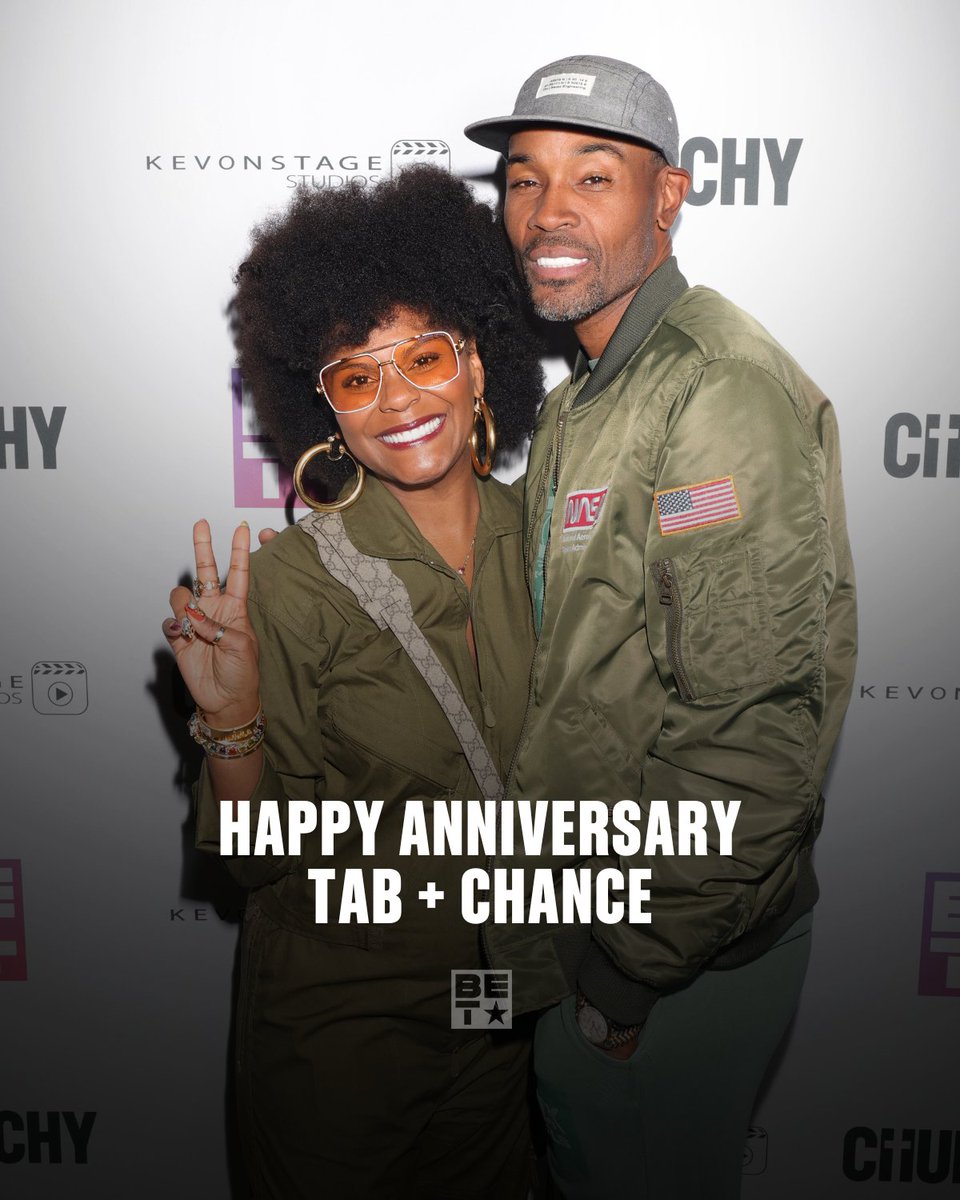 BET's tweet image. To Tabitha and Chance, Happy Anniversary! Your love radiates positivity and strength. It's beautiful to witness your journey together. Cheers to many more blessed years! 🎉🤎

Congratulations on the launch of your fragrance!
#tabandchance #tabithabrown #bet