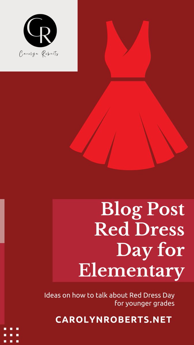 Red Dress Day is May 5. Here are some resources and ideas for bringing this conversation into elementary classrooms. carolynroberts.net/single-post/th…
