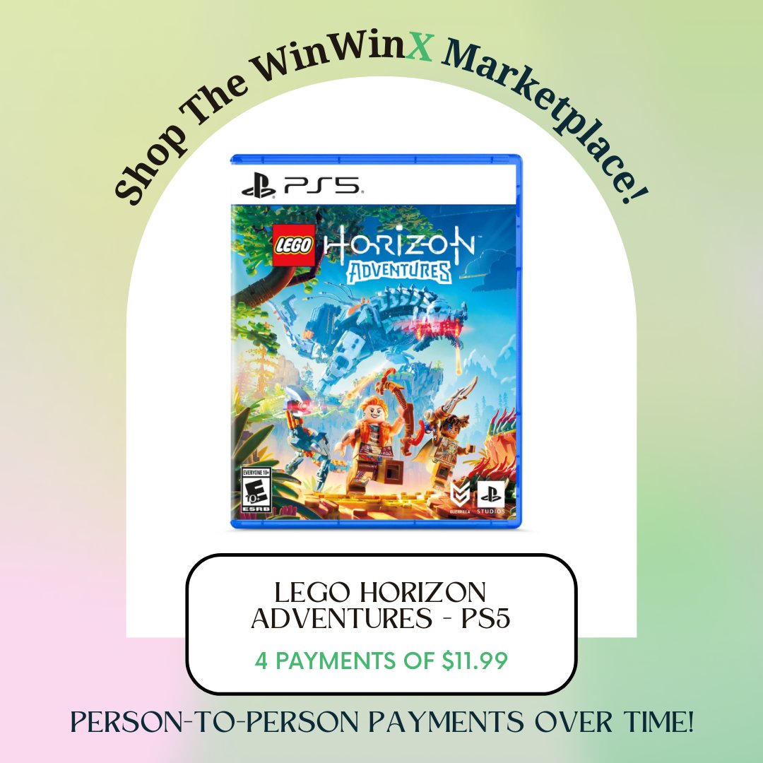 WinWinXPayments's tweet photo. Family game night just leveled up! Shop the latest #PS5 games on #WinWinX, play now, and pay over time—no interest, no hassle! 🕹️💰 Get the fun started today with a total Win-Win! ✨ #PS5Games #GameNightVibes #ShopSmart #FlexiblePayments #FamilyFun #NoInterest #WinWin #OnlineMarketplace #Lego #LegoHorizonAdventures #BuyNowPayLater