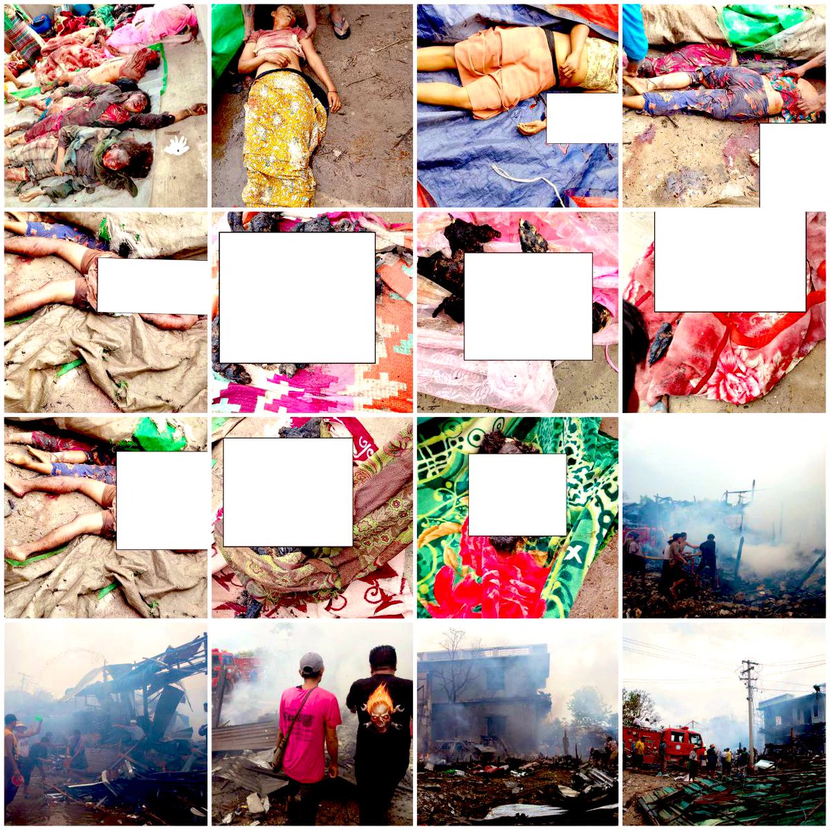 Nikki66000460's tweet photo. TW//Death
The Terrorist Military Council Aircraft attacked &amp; dropped the bombs over the gas station at #Yaehtwet vil , #Thabeikkyin Twp, #Mandalay Div. and killed 13 people including 2 children,>20 civilians were injured.
#WhatsHappeninglnMyanmar 
#2025Apr19Coup
#WarCrimesOfJunta https://t.co/38C8iK3hdG