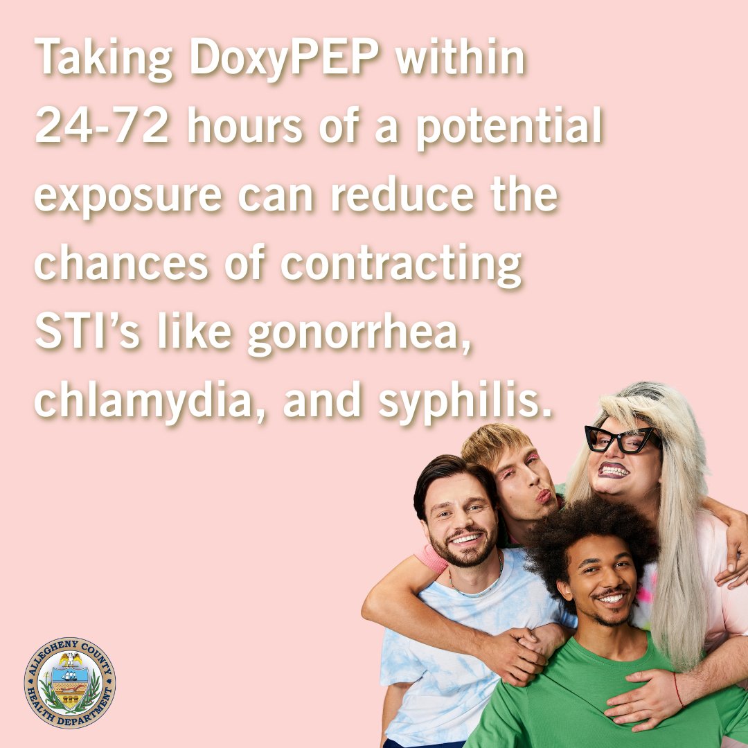 HealthAllegheny's tweet image. Having a sexually transmitted infection (STI) increases your chances of getting HIV. To reduce your risk, consider DoxyPEP. Visit the Public Health Clinic or alleghenycounty.us/std to learn more! #STIAwarenessWeek #PreventativeCare