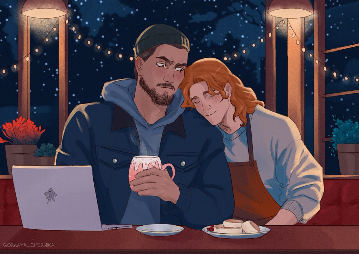 Маленькое продолжение к кофешоп ау☕✨
#сероволк