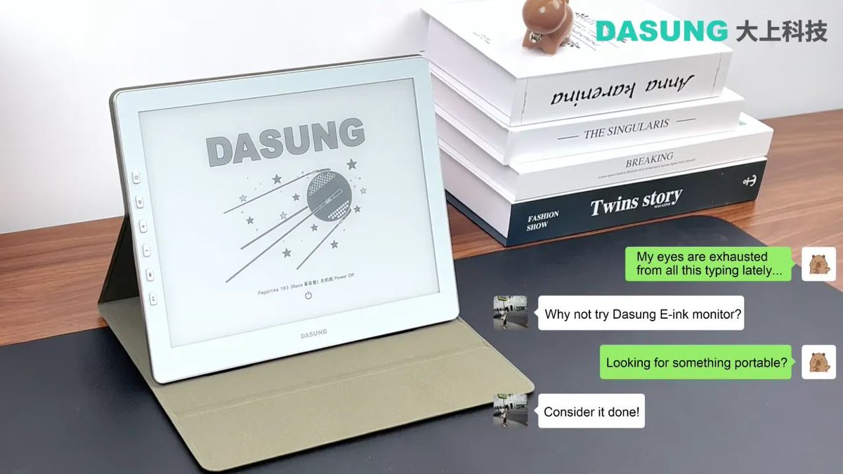HardwarePremium's tweet image. ¡Adiós a la fatiga visual! 👀💻  
El nuevo Dasung Paperlike 103 combina pantalla E Ink, 60Hz y función táctil en solo 5mm de grosor.  Ideal para leer, trabajar o programar sin dañar tus ojos.  

#EInk #TechForWriters #Paperlike103 #ProductividadDigital #SinLuzAzul
